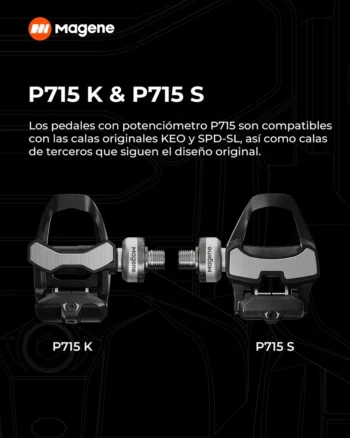 Pedales Magene P715 S Potencia Par Negro - Imagen 2