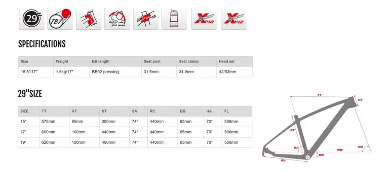CUADRO MOSSO 938 XCT R29 BOOS PRESFIT CONCO INTEGRADO MTB - Image 6