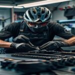 Mecánico Marosi haciendo service oficial Shimano a una bicicleta Trek en Córdoba