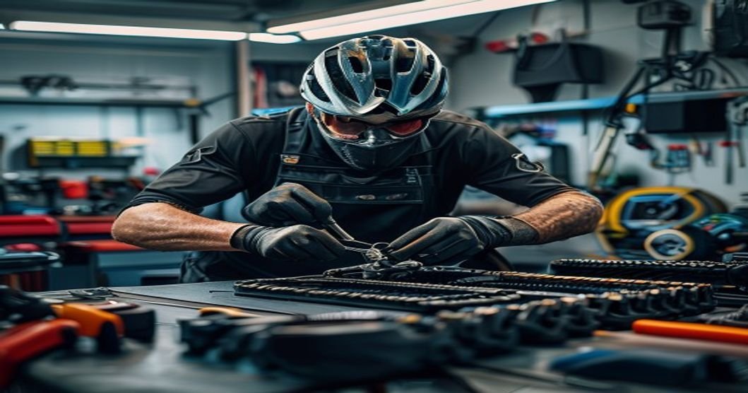 Mecánico Marosi haciendo service oficial Shimano a una bicicleta Trek en Córdoba